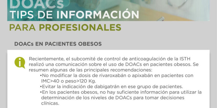 DOACs. Tips de Información para profesionales.