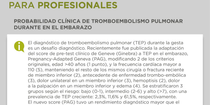 Tromboembolismo y embarazo. Tips de Información para Profesionales