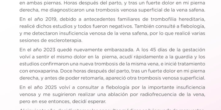 Trombosis en Primera Persona
