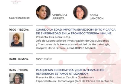 Webinar: “Plaquetas en red: el factor tiempo”.